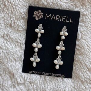 Silver and Pearl Drop Earrings